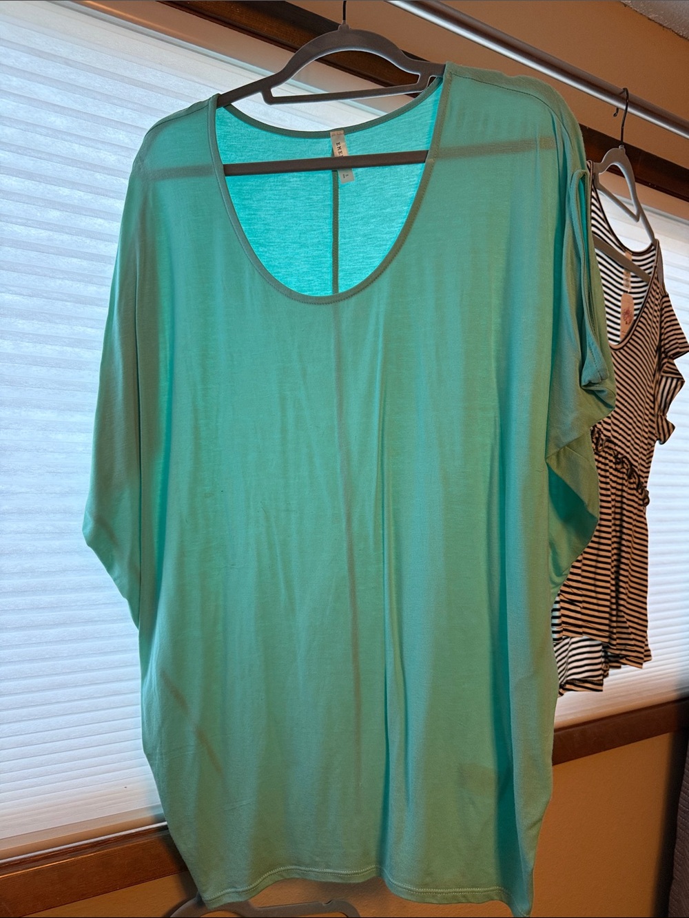 Emerald Teal Scoop-Neck Dolman Top